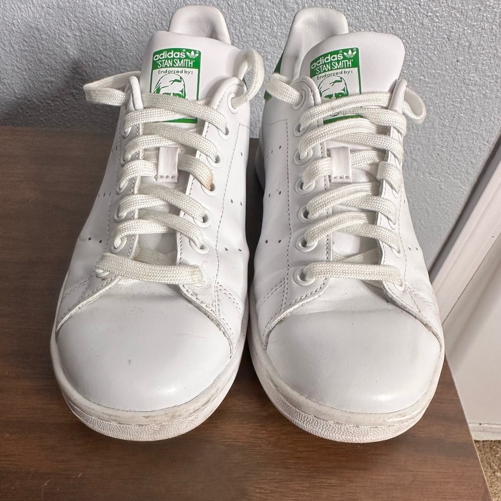 Adidas Stan Smith White with Green Accents. Men’s size 7 - Picture 3 of 8